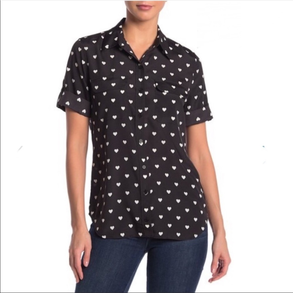 Equipment heart print blouse